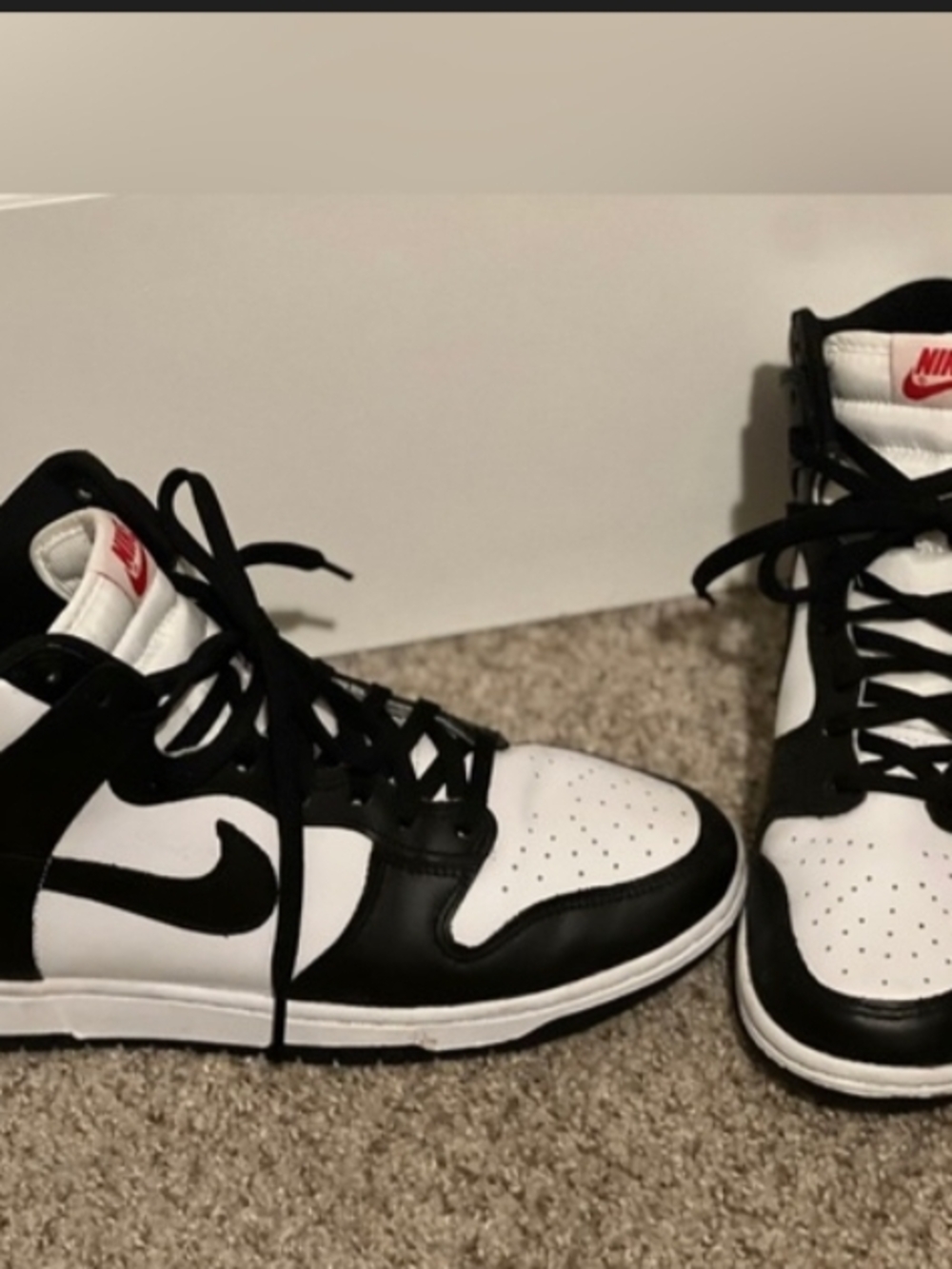 Nike Black and White High-Top Swoosh Sneakers